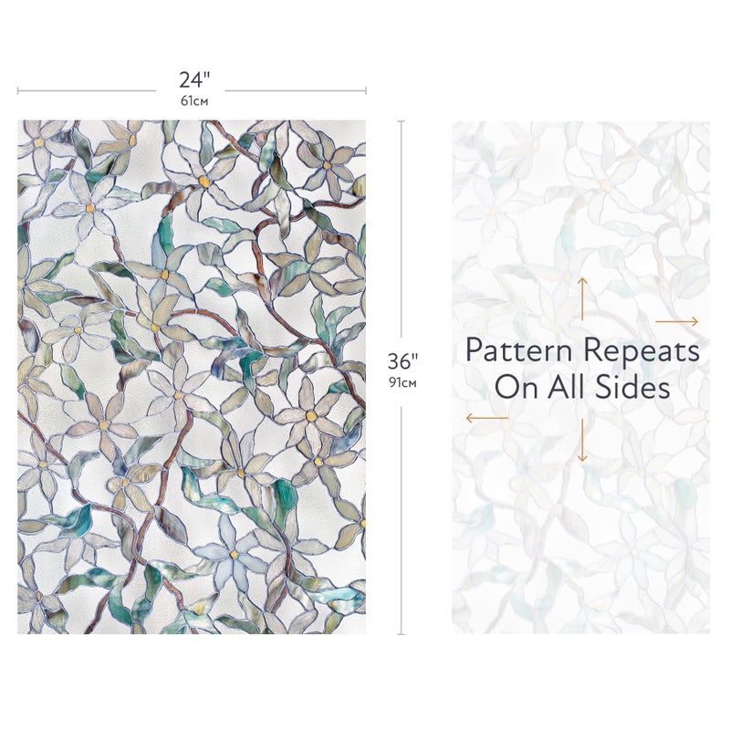 Artscape Jasmine | Privacy Window Film with Vibrant Colored Pattern | Non-Adhesive & UV Protection | Easy to Apply & Removable | 24 x 36 Inches | Made in USA - Image 4